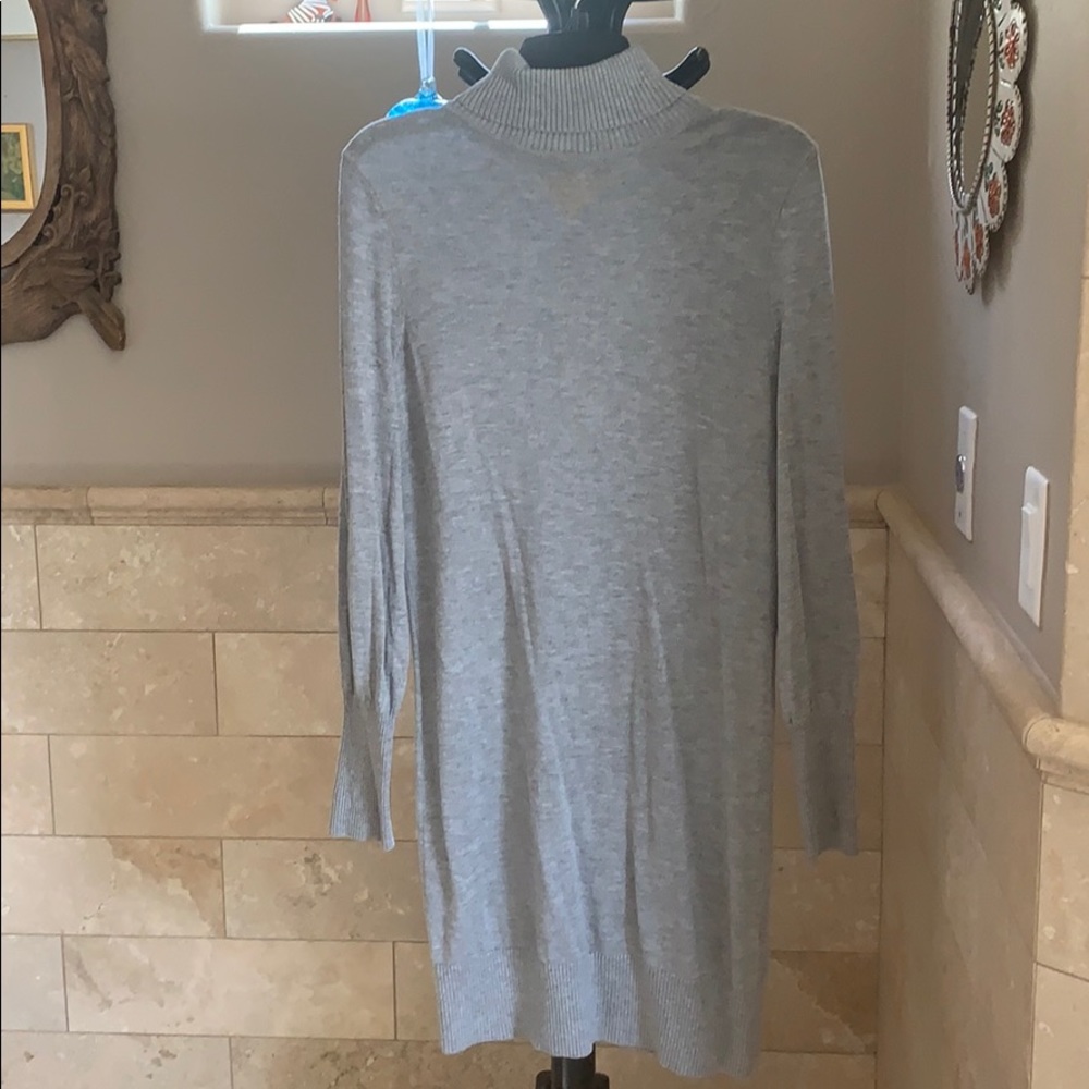 WHBM grey turtleneck tunic top